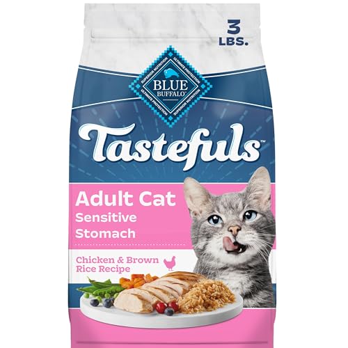 Blue Buffalo Tastefuls Chicken & Brown Rice Recipe Sensitive Stomach Adult Dry Cat Food, Real...