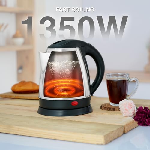 Image of CELLO Lifestyle Stainless Steel Electric Kettle 1.5L + Sippa Steel Water Bottle 500 ml Black Combo | Double Wall, Auto-Shut Off Protection, Cool Touch Handle | Electric Kettle For Boiling Hot Water
