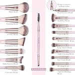 MAANGE 34 Pcs Makeup Brush Set Professional Makeup Brushes Kit Foundation Powder Eye Shadow Concealers Blending Brush Set Premium Synthetic Makeup Tool Gift for Women (Pink) - Image 3