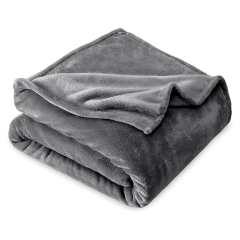 Bare Home Microplush Fleece Blanket - Twin/Twin XL - Grey Cover