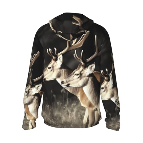 Veste à capuche de protection solaire Lovely Deer Couple zippée avec poche - 3