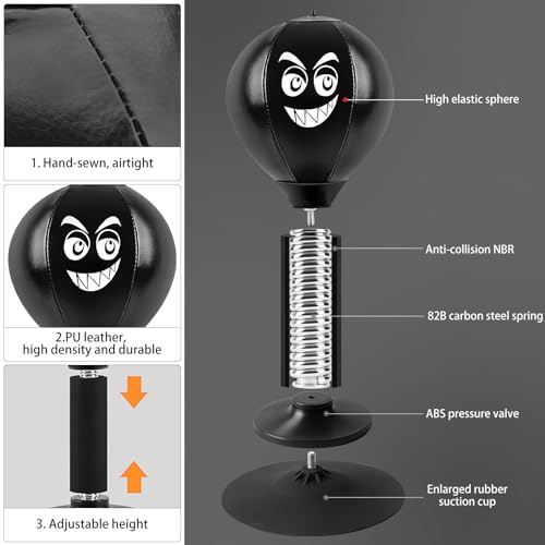 Punchingball Schreibtisch Desktop, Sandsack Boxsäcke mit Saugnapf Desktop Boxsack Stressabbauender Punchingball Tisch Büro für Chef Kollegen Freunde