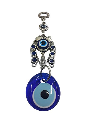 Perlin Nazar Boncuk, Boncugu, Turkish Blue, Blue Eye, Evil Eye, Horseshoe Wall Hanging, Wall Decoration - Image 4