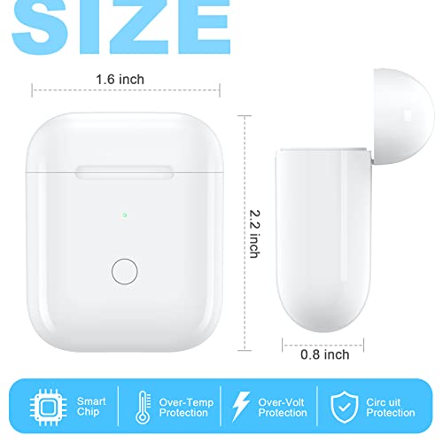 Charging Case For Airpod 1/2, Support Cable & Wireless Charger, Wireless Case Replacement Built-In 450 Mah Battery With Sync Pairing Button, No Earbud (White) #TOP1