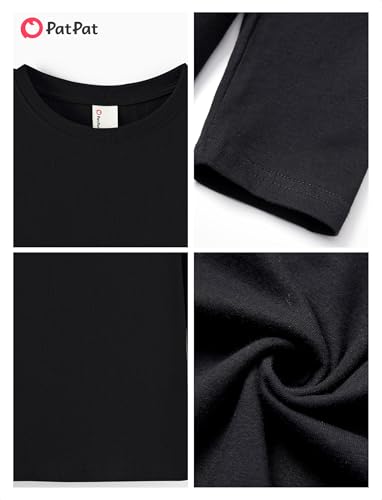 Image of PATPAT Boys Long Sleeve Shirts Cotton Solid Crew Neck Basic Shirts 5-16 Years