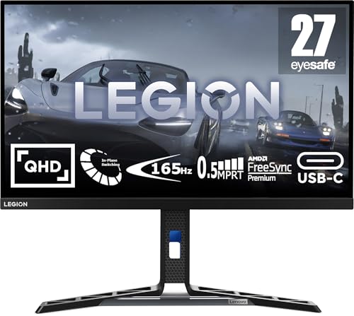 Lenovo Legion Y27h-30, 27 Zoll, 2.560 × 1.440, 165 Hz (OC: 180 Hz), 2× HDMI 2.0, 1× DP 1.4, USB-C, Freesync Prem.