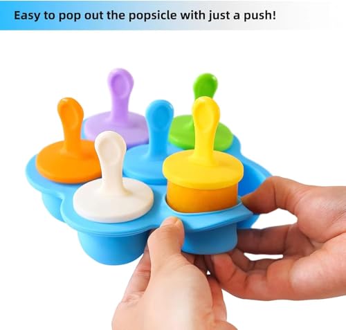 Image of Mrsdry Silicone Pospicle Mould Set Frozen Kulfi Candy Ice Cream for Children & Adults, 16L x 16W x 8.1H cm, Blue, Pack of 1