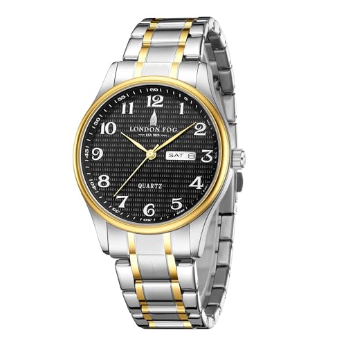 Image of London Fog Carnaby Collection Analog Watch for Men with Round Dial, Day & Date Display, Quartz Movement, Stainless Steel Strap & Water Resistant - LFM10008