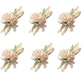 Set di corsage da polso e boutonniere, Bouquet da Sposa con Fiori Finti, per Sposa, Sposo, Sposa, Damigella D