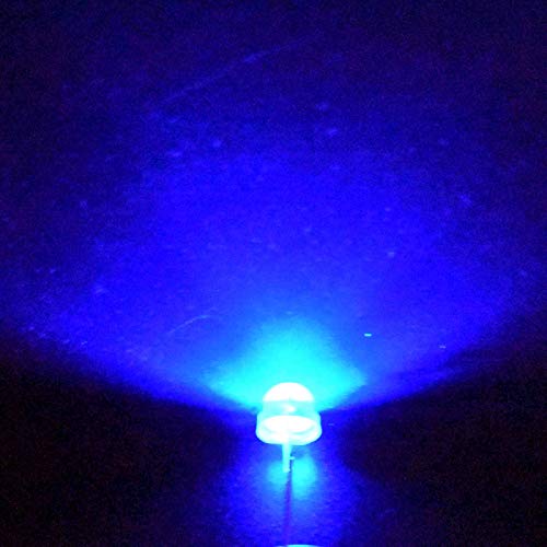 100Pcs 5mm Diode Straw Hat White Red Green Blue Yellow Pink SMD SMT Led Water Clear Super Bright Wide Angle Bulb 20000mcd Lamp (Blue)