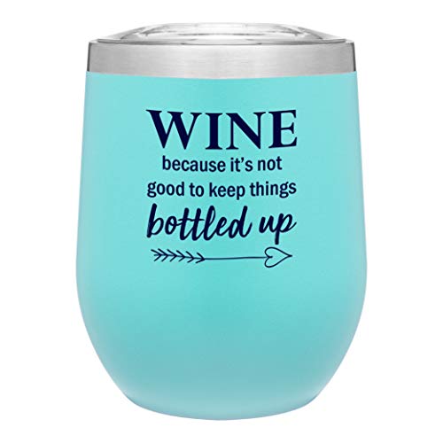 Stainless Steel Stemless Wine Glass Tumbler with Lid, Mothers Day Gift Ideas