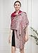 Achillea Luxurious Double Layered Jacquard Big Paisley Pashmina Shawl Wrap Scarf (Fuchsia)