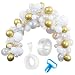 Styl'd Setter Balloon Garland Kit - 114 Pieces with 16 Feet Decoration Strip, White and Gold Latex Balloon Arch Garland with Confetti Balloons for Housewarming, Birthdays, Baby Showers, Parties