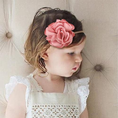 Baby Girl Nylon Headbands Hairbands Hair Fabric Linen Bow Elastics Hair Accessories Floral Lace for Girl 12 Pack (Type 5)4