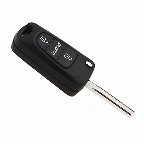 Jongo® Boitier Coque de Clé Kia Picanto (2011-2013) | 3 Boutons | Remplacement Complet avec Lame Incluse | Boîtier sans Électronique | Plip Voiture |...