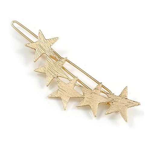 Barrette à cheveux rayée Multi Star dorée au design raffiné