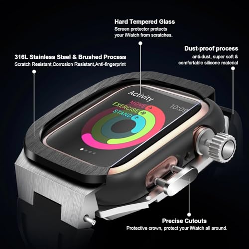 Kit bracelet luxe acier inoxydable pour Apple Watch 45mm agate d'exception - 4