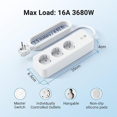 Multipresa Intelligente Eightree Wi-Fi - 3 Prese Monitoraggio Consumo 16A - Foto 5