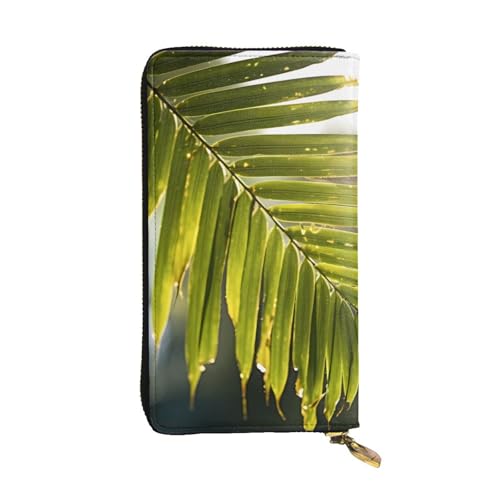 Leather Wallet - Stylish and Durable Wallet for Women with Multiple Compartments and Zipper Design Bamboo leaf Picture