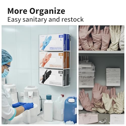 hiimiei glove holder for wall mount magnetic gloves box holder acrylic disposable rubber latex glove dispenser