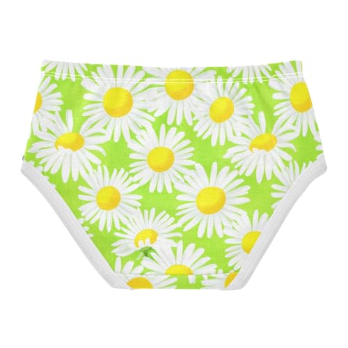 Joisal Cotton Girls Underwear Toddlers White Daisies Green Textured Girl Panties Cute Designer Briefs Underpants 2t2