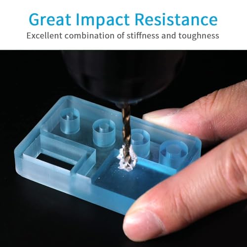 ELEGOO ABS-Like 3D Printer Resin, Clear Blue 2KG, High Toughness & Tensile Strength & Bend Flexibility Ideal for Industrial Components for LCD/MSLA 3D Printing