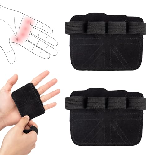 Zegnuem Lot de 2 gants de préhension en cuir - Protection palmier - Antidérapants - Pour l'haltérophilie, les tractions, le bodybuilding, le fitness