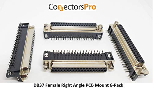 Conector PCB DB37 Hembra Ángulo Recto 6-Pack miniatura 5