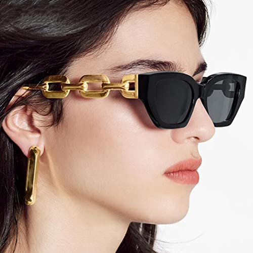 Small Cat Eye Women's Sunglasses Cateye Chain Leg Sun Glasses For Ladies Black Shades Sunglass3