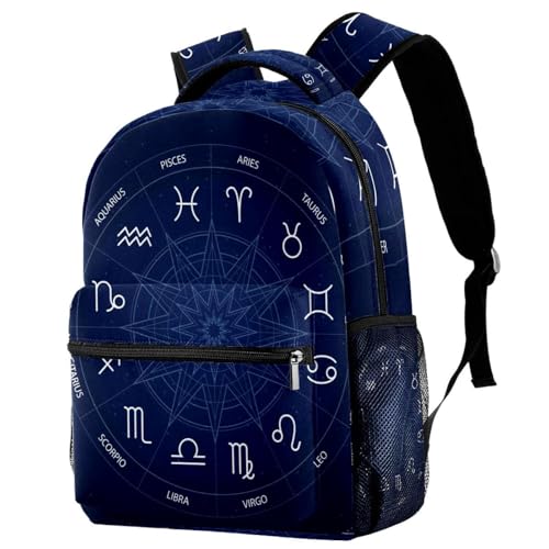 Sac à dos galaxie roue du zodiaque imprimé cosmique durable