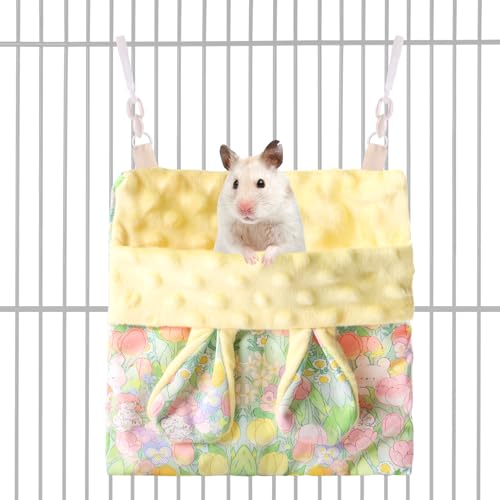 Fnaobai Sugar Gliders Bolsa de dormir Hamsters Redes suspensas de veludo com alça esquilos saguis po