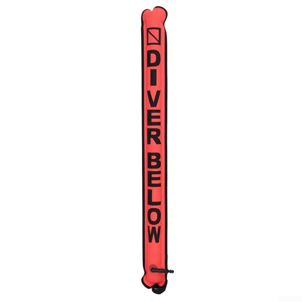 Red/Yellow/Pink Scuba Diving SMB - 115X12.7cm, 210D Nylon, Oral Inflator, Quick Deflation, Diving Safety Tool(Red)