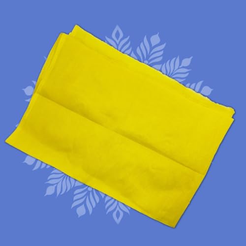 Image of Cloth for Pooja | Handwoven from Fine Fabric, Cotton Puja Kapda for Home Temple | Pack of 1 | 1.25 Meter (Pooja Vastra) (Yellow)