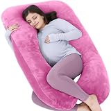 Awesling 抱き枕 妊婦 U字型 全身枕、授乳クッション、妊娠抱きまくら、マタニテイー抱き枕 だきまくら妊婦 快眠 グッズランキング 腰枕 多機能 背もたれ 男性用 女性用 横向き寝 洗える枕カバー付き (パープル)