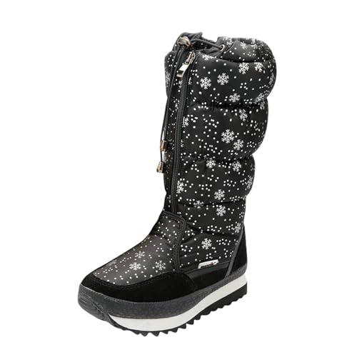 Bottes mi-mollet femme talon épais pour marcher confortablement en hiver noir