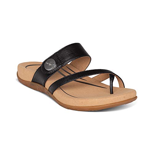 Aetrex Izzy Slide-On Toe Loop Sandal with Arch Support