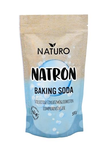 Naturo - Natron Pulver 500g – Vielseitig für Reinigung, Haushalt und Küche – Hautfreundlich & Ungiftig – Natron Pulver zum Putzen, Backpulver, Waschsoda
