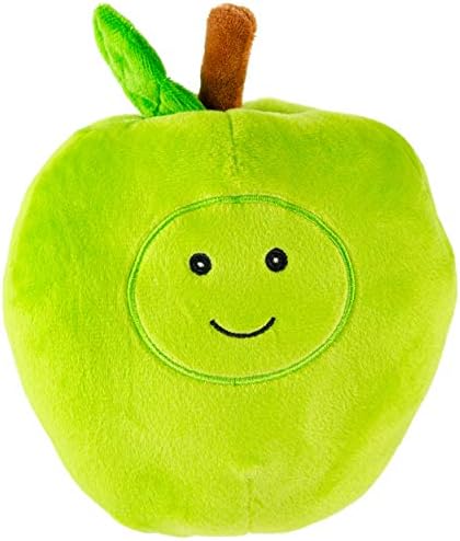 Giftable World Pet Plush Pet Toy Fruits, Cupcakes, Ice Creams, Mug with Squeaker Dog Chew Toy (6" Granny Apple)