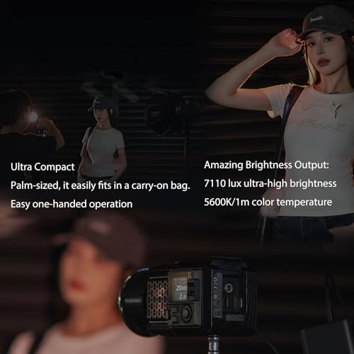 Image of Yunseity YN150 Ultra Bi Mini LED Video Light, 150W COB Photography Light with 2700K 6500K Color Temperature and APP Control, for Indoor Outdoor Photography
