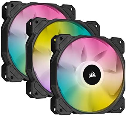 CORSAIR iCUE SP120 RGB ELITE Performance 120mm PWM Triple Fan Kit with iCUE Lighting Node CORE (Pack of 3), Black