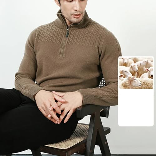 Mens Spring Traveling Half Height Zipper Sweater Cotton Wool Warm Fashion Business Style Pullovers4