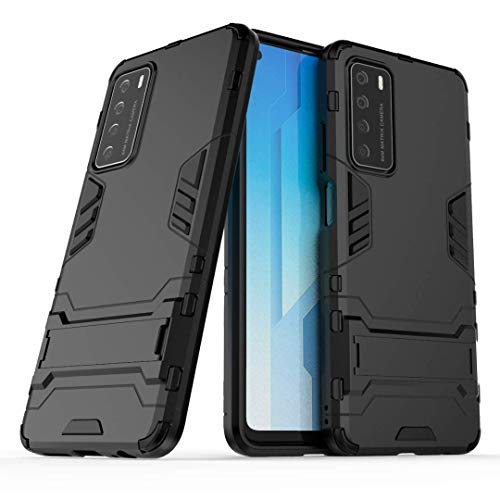 Smfu Cover for Vivo V5 Lite Heavy Duty Shockproof Case with Kickstand Feature Hybrid Dual Layer Armor Defender Protective Cover-with Screen Protector 2 Pack- Non-Slip Cover for V5 Lite?Black?