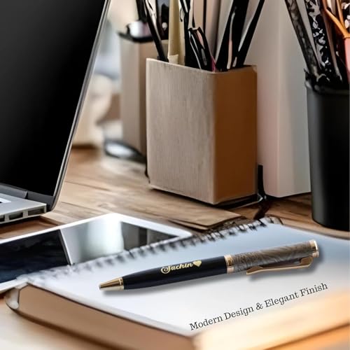 Image of Personalized Pen with Name Engraved I Metal Classy Customized Roller Ball Pens I Comfortable to Hold & Write I Gift for Men & Women Birthday Corporate Gifting (Designer Pen)