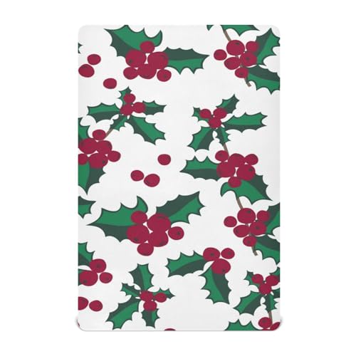 Moudou Christmas Branches Playard Sheet for Boy Girls, Soft Breathable Fitted Toddler Sheet for Standard Playard Bed Mattress, 39 x 27 x 5 Inch