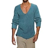 Generico Abrigo de punto elegante y moderno con cuello para la temporada fría de otoño e invierno, turquesa, M