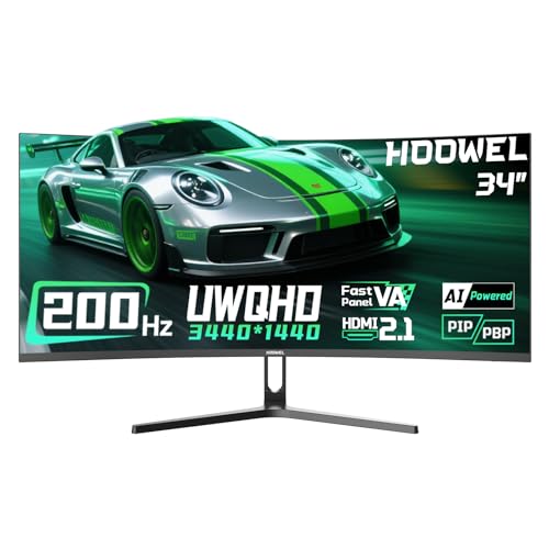 Image of 34 Inch Ultra Curved Gaming Monitor 200Hz UWQHD 3440x1440 Curved Monitor, HDMI 2.1x2 DP1.4x1 AI Crosshair 21:9 PIP /PBP, MPRT 1ms Fast VA Display (G34F1Q, One HDMI 2.1 Cable Included)