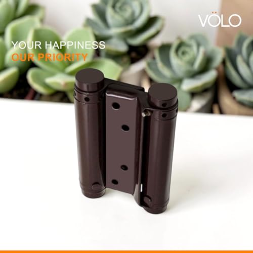 Image of VOLO Self Closing Double Action Hinge Pack of 2 Pieces (1 Set) | Heavy Duty Swing Door Hinge | Both Side Opening Spring Hinge with Screws | (4 Inch, Mild Steel)
