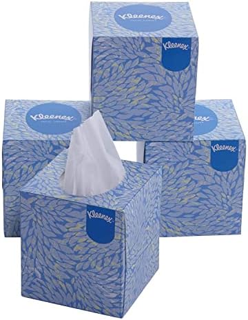 Kleenex® 2 ply Facial Tissue Cube Box, 50 Pulls, Pack of 4 (Total 200 Sheets) (60040)