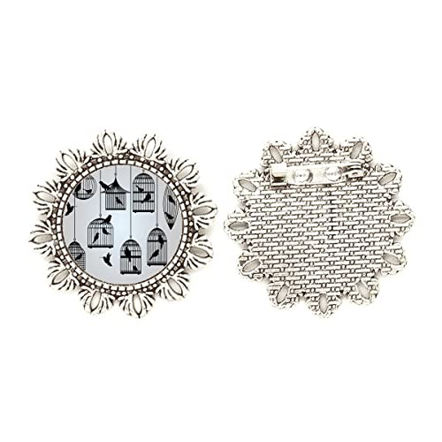 Broche de jaula con flores plateado: el regalo perfecto de joyería