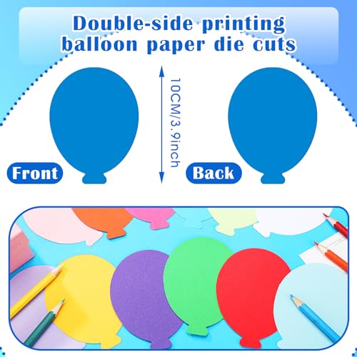 Image of Kisston 360 Pcs Balloon Cutouts Paper 3.9 Inch Assorted Color Die Cuts for DIY Craft Projects School Classroom Bulletin Board Decor